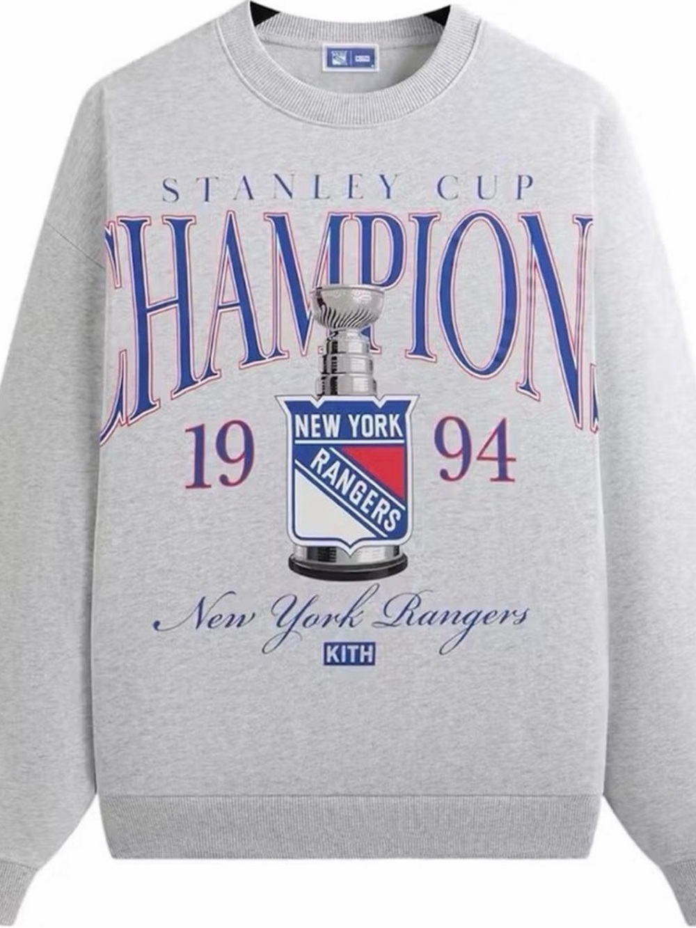 Kith Gray New York Rangers Stanley Cup Champion 1994 Crewneck Sweater
